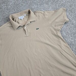 Lacoste Polo Shirt Mens 3XL Tan Classic Fit Croc Logo Short Sleeve Casual